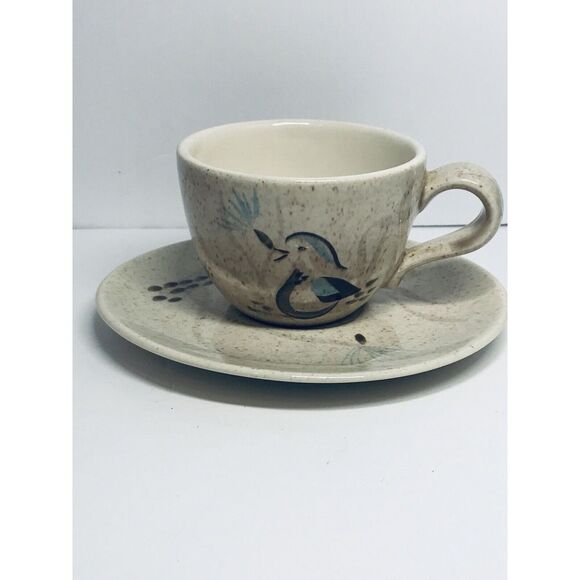 Red‎ Wing Pottery Bob White Quail  COFFEE CUP AND SAUCER - Picture 8 of 8